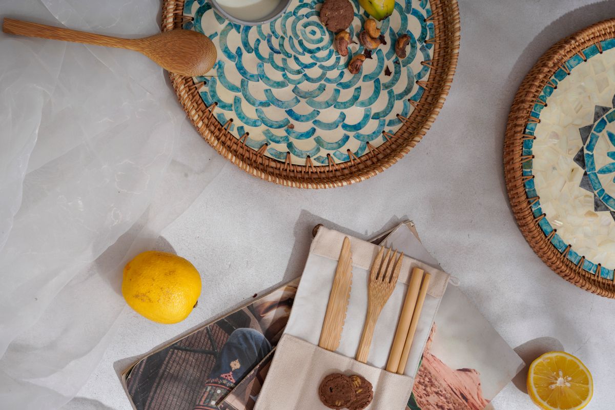Eco-friendly bamboo tableware set