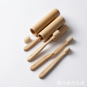 4支装可降解竹柄牙刷,杜邦软毛护龈,零塑料环保口腔护理。