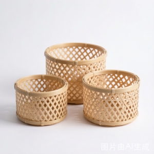 Handmade bamboo storage basket