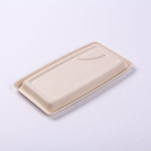 Natural color bamboo pulp food tray without lamination